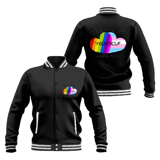 Pride hearts - You can be yourself with me Baseball Jackets
