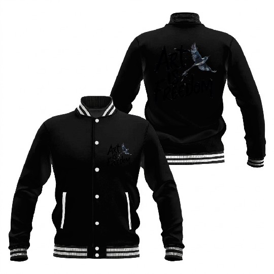 Art is Freedom Flying Bird graphic Baseball Jackets