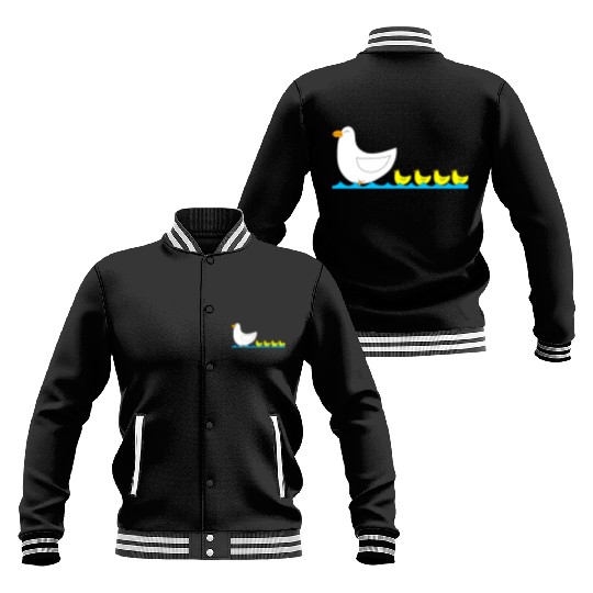 Duck with ducklings Baseball Jackets