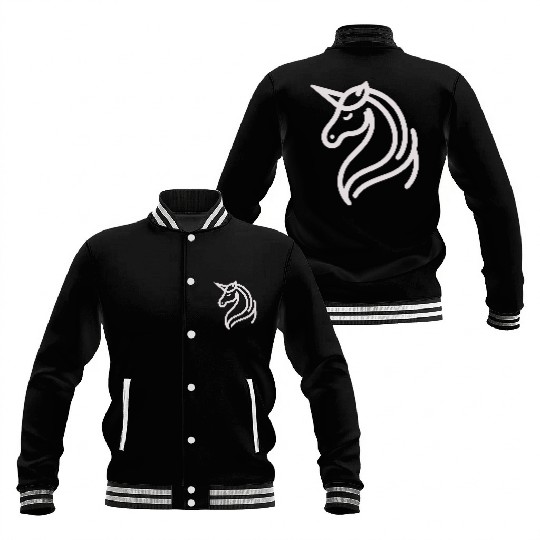 Minimalist Unicorn Symbol - light pink gray Baseball Jackets