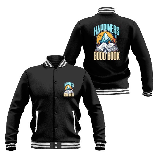 Literature Teacher Happiness Is A Good Book Reader Baseball Jackets