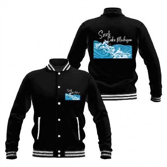 Surf Lake Michigan Baseball Jackets