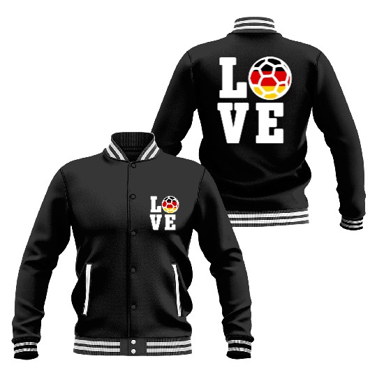Love soccer ball germany german team player goal Baseball Jackets