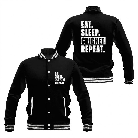 Cricket Fans Eat Sleep Cricket Repeat Baseball Jackets