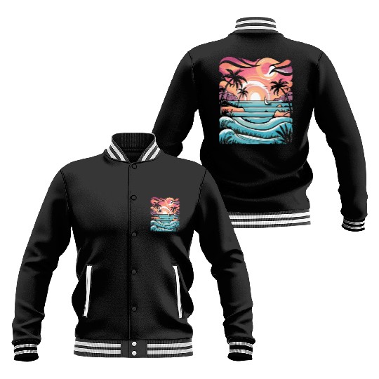 Azure Embrace Mediterranean Dreamscapes Baseball Jackets