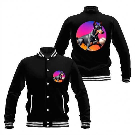 Doberman baseball player Baseball Jackets