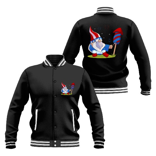 Adorable Gnome Fireworks America Baseball Jackets
