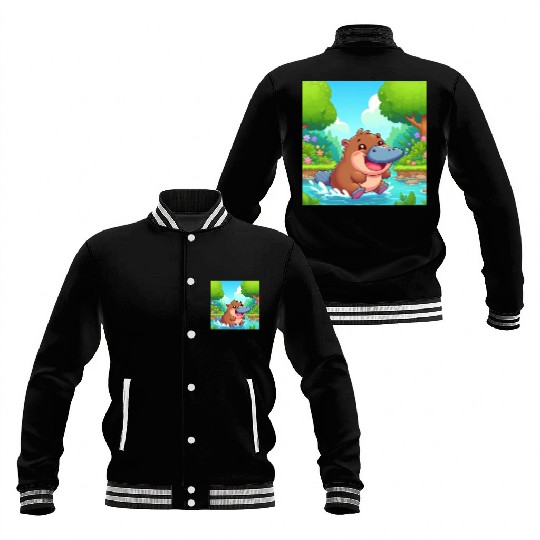 The hippo-platypus Baseball Jackets