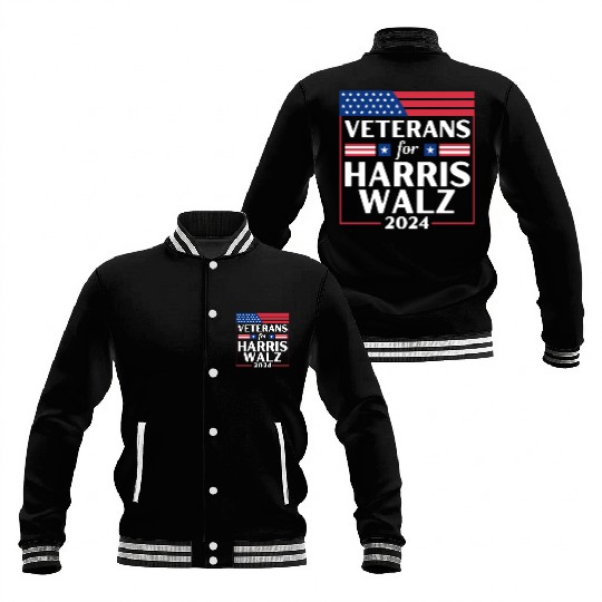 Veterans For Harris Walz 2024 Baseball Jackets