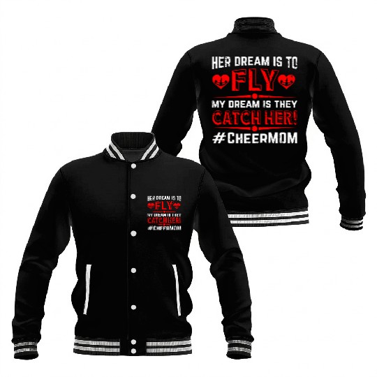 Dream Cheer Mom Cheerleading Mommy Mother's Day Baseball Jackets