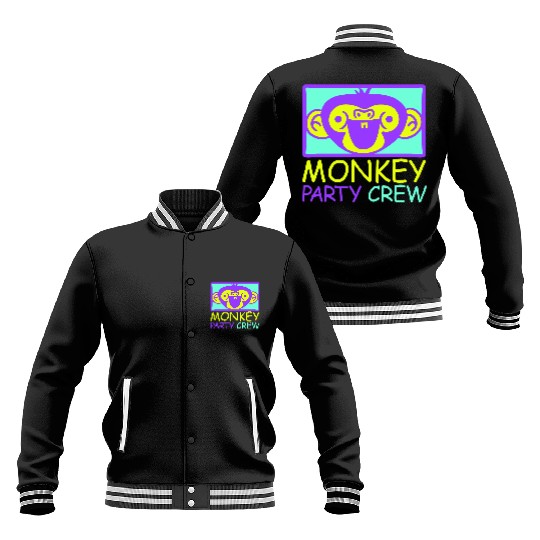 Monkey Chimpanzee Party Animals Crew Team Friends Baseball Jackets