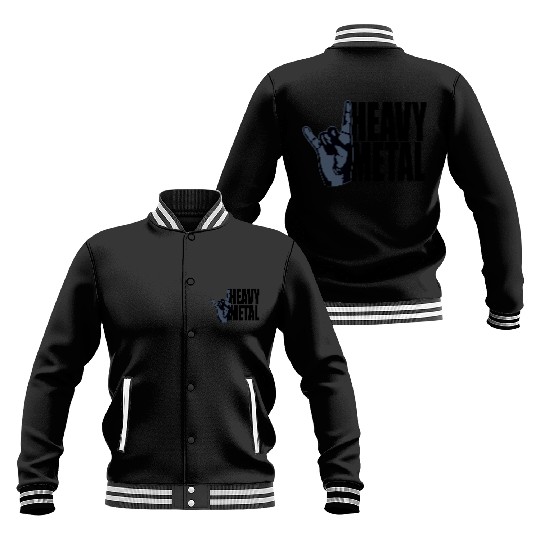 Heavy Metal Fun Hard Rock Music Horns Hand Gesture Baseball Jackets
