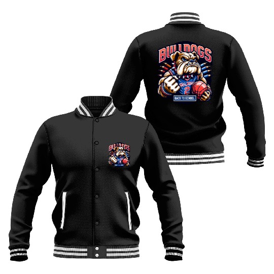 Bulldogs Mascot Back To School Team Spirit Baseball Jackets