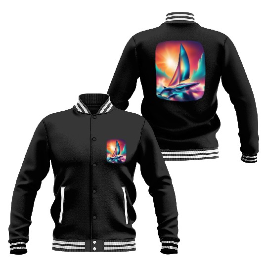 Futuristic AI-Designed Sailing Yacht Baseball Jackets