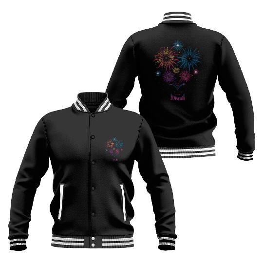 Joyous Fireworks for Diwali Festival Baseball Jackets
