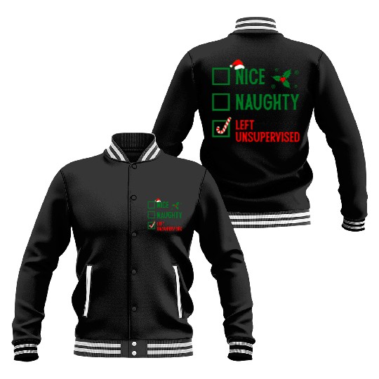Left Unsupervised Christmas Checklist Baseball Jackets