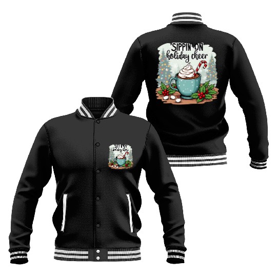 Sippin' On Holiday Cheer Hot Cocoa Baseball Jackets