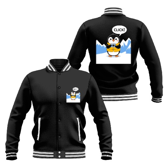 Penguin Photographer Click Adventure Baseball Jackets