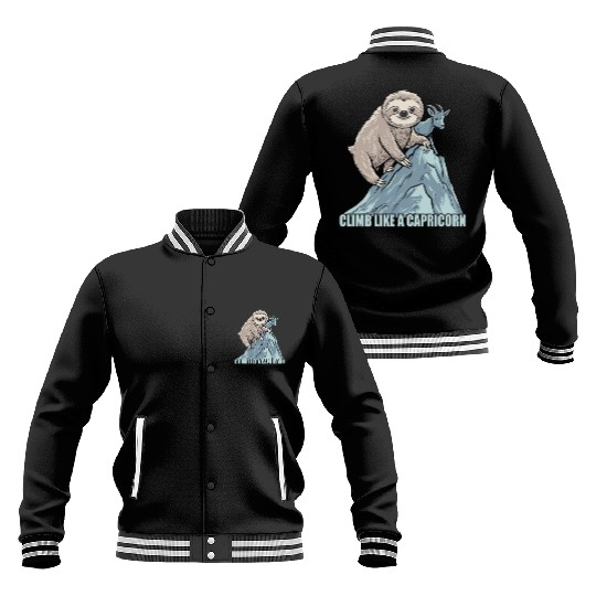 Climb Like A Capricorn Zodiac Sloth Adventure Baseball Jackets