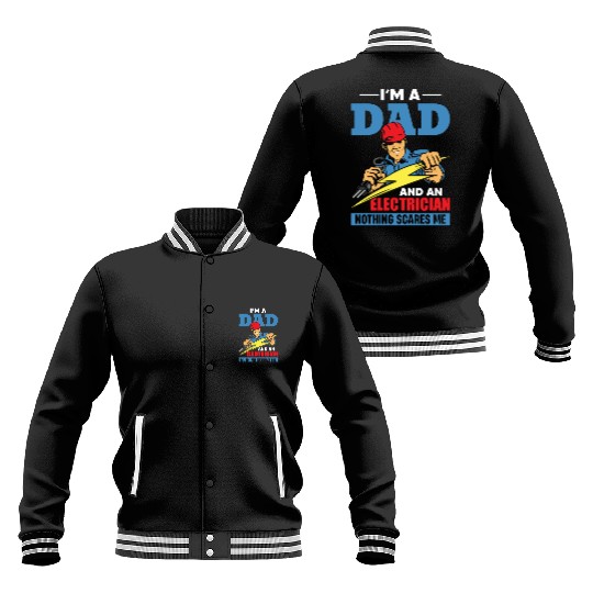 Electrician Dad – Fearless Father Baseball Jackets