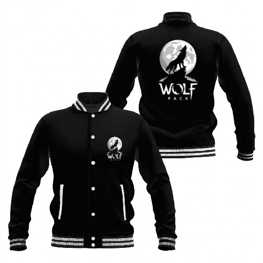 Wolf Pack Moon Howl Baseball Jackets