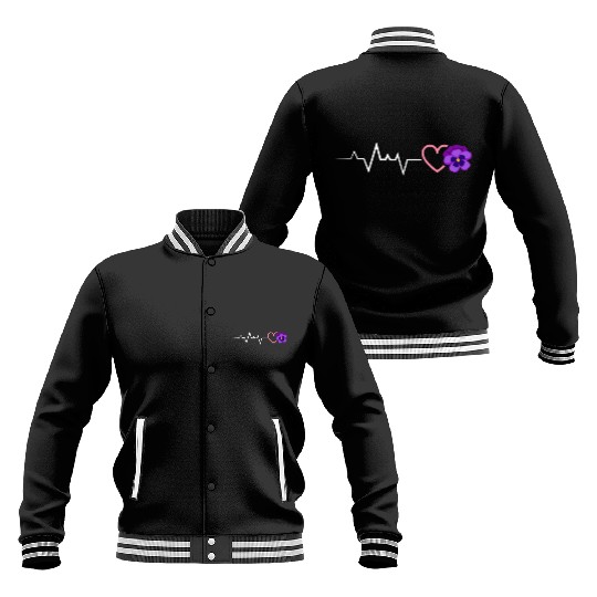 Lesbian Heartbeat Violet Flower Love Pride Baseball Jackets