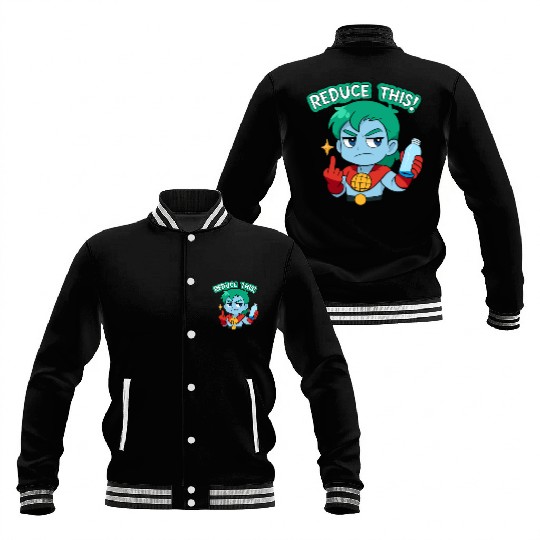 Chibi Style Captain Planet Reduce This!Design Baseball Jackets