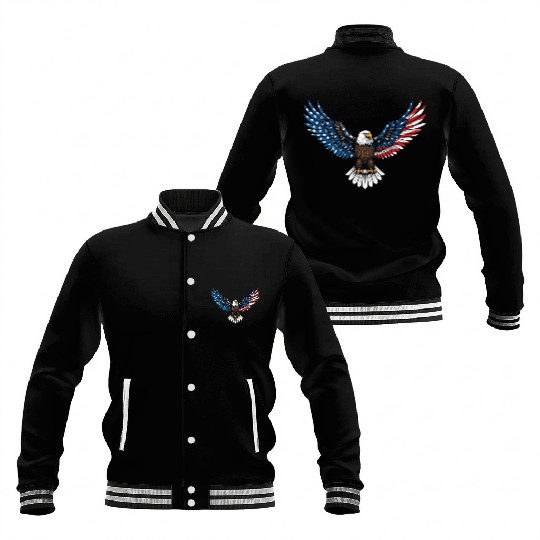 us flag colored eagle Baseball Jackets