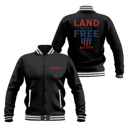 Land of the Free Patriotic Badge Baseball Jackets
