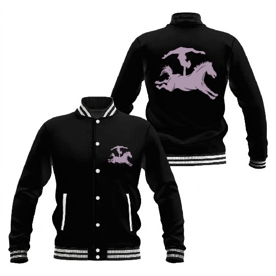 Minimalist horse riding silhouette vaulting equest Baseball Jackets