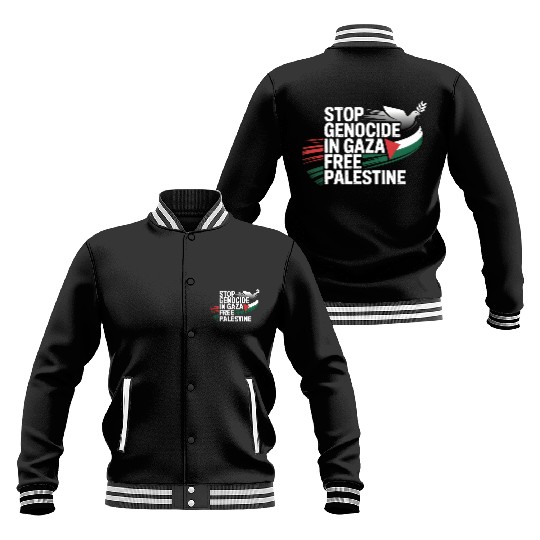 Free Palestine Now – End Genocide in Gaza Baseball Jackets