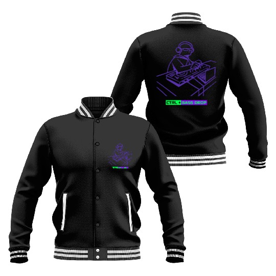 CTRL + Bass Drop DJ Software Baseball Jackets