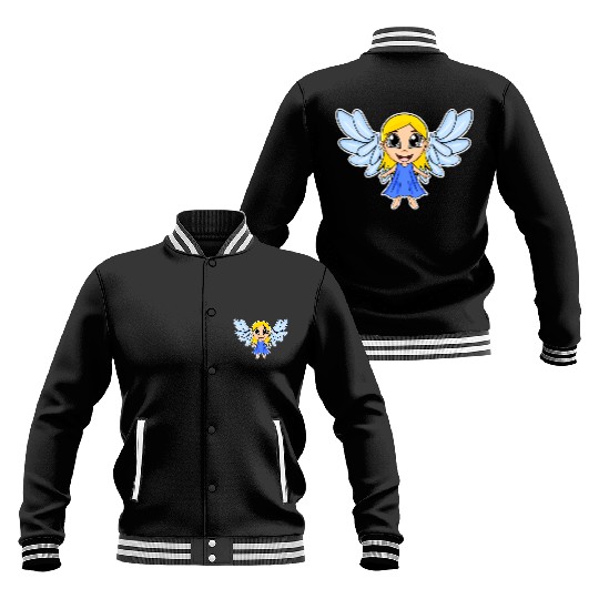Cute Angel Girl Baseball Jackets