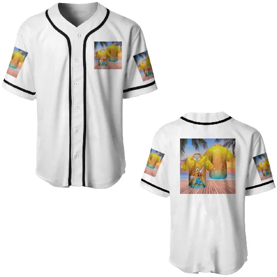 Disney goofy bling hawaiian Baseball Jerseys, mickey mouse hawaiian Baseball Jerseys