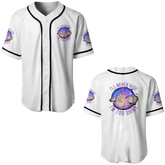 Moana I'll Never Hide I'm Too Shiny Baseball Jerseys, Tamatoa Baseball Jerseys, Disney Moana I'm So Shiny Tamatoa Crab Baseball Jerseys