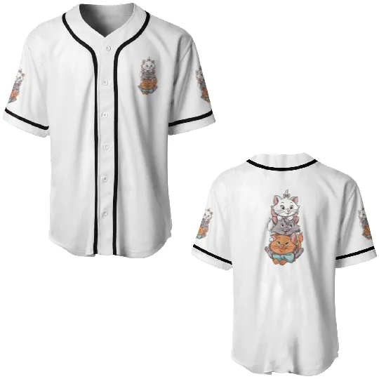 The Aristocats Baseball Jerseys, Marie Aristocats Baseball Jerseys, Disneyland Baseball Jerseys, Berlioz Toulouse Baseball Jerseys
