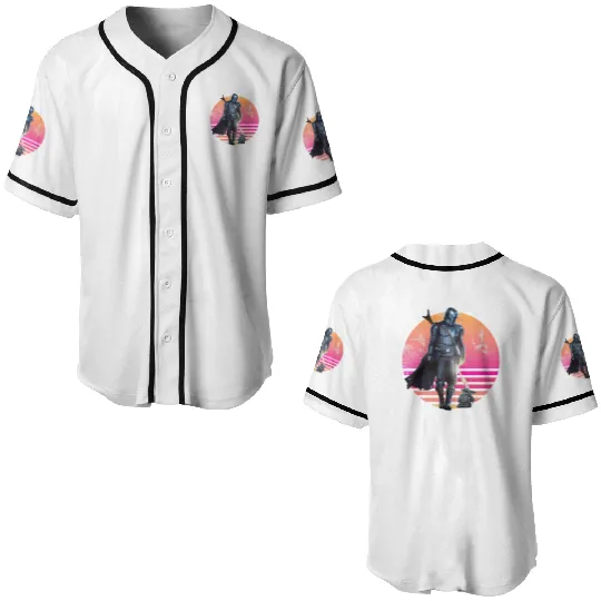 Disney Mandalorian Baseball Jerseys, Mandalorian Grogu Baseball Jerseys