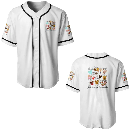 Disney Here for the Snacks Baseball Jerseys, Mickey Snacks Baseball Jerseys, Disney Drinks and Foods