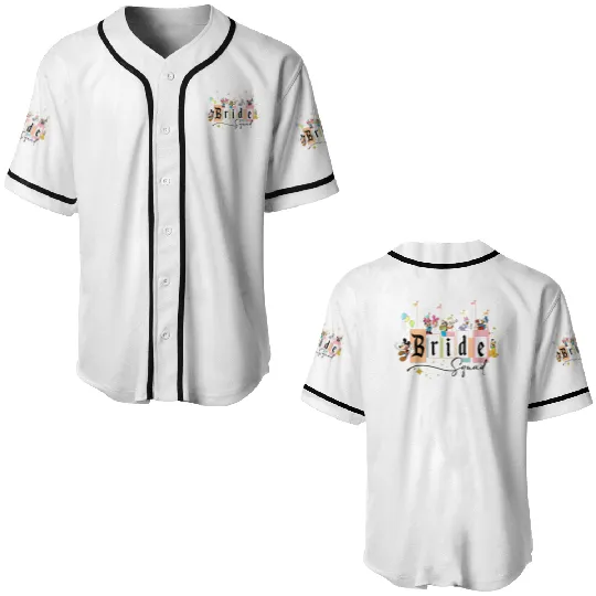 Disney Bride Squad Baseball Jerseys, Minnie Bride Baseball Jerseys, Disney Bachelorette Party Baseball Jerseys