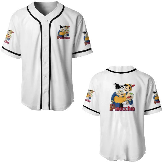 Pinocchio And Geppetto Baseball Jerseys / Retro 90s Disney Baseball Jerseys
