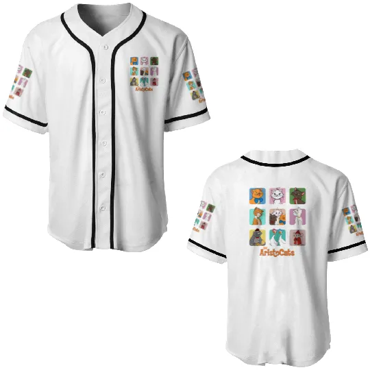 Disney The Aristocats Group Characters Baseball Jerseys, Marie Duchess Berlioz Baseball Jerseys