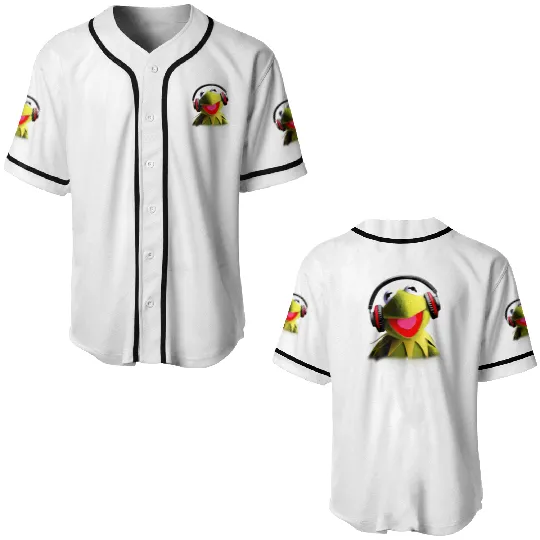 Disney The Muppets Babies Kermit Headphones Baseball Jerseys, Kermit Frog Baseball Jerseys