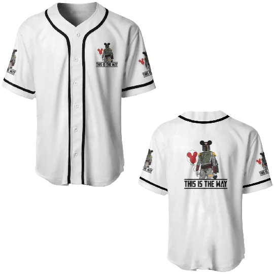 This Is The Way Mandalorian Baseball Jerseys Disney Mickey Mouse Ears Baseball Jerseys