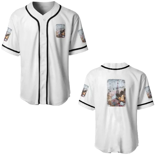 Disneyland Paris Mickey Baseball Jerseys, Eiffel Tower Mickey Baseball Jerseys