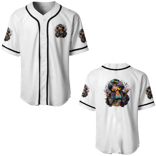 Jasmine Baseball Jerseys, Disney Princess, Disney Baseball Jerseys, Rock Punk Tattoo, Disney Princess Tattoo Baseball Jerseys