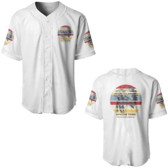 Apache Tribe Native American Indian Proud Retro Sunset - Apache - Baseball Jerseys