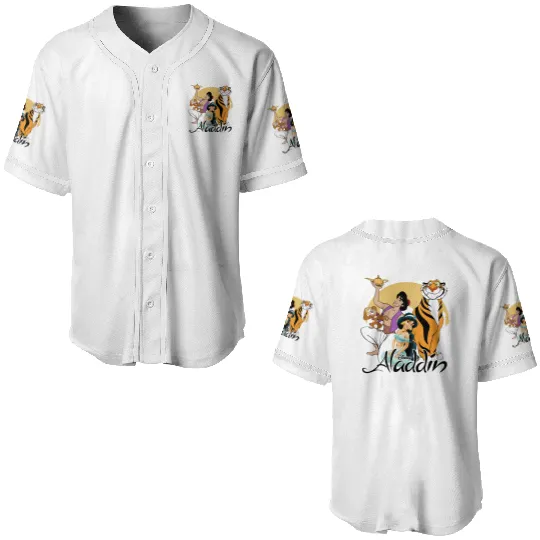 Retro Aladdin Squad Disney Baseball Jerseys, Aladdin Character Baseball Jerseys