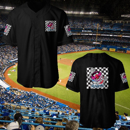 Disney The Muppets Rockstar Animal Checkerboard Portrait Baseball Jerseys