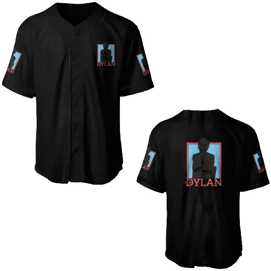 Bob Dylan Outline Officially Licensed Baseball Jerseys