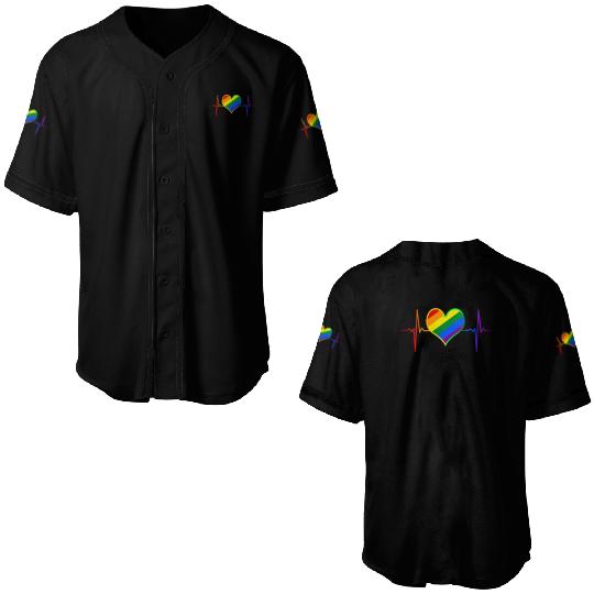 Pulse Heart Beat Pride LGBT Community Pride Month Baseball Jerseys